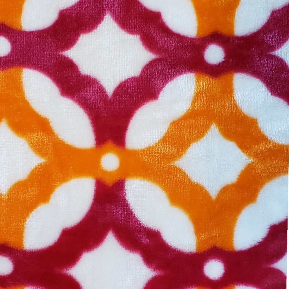 ESPRIT HOME Blanket Orange Pink White Soft Throw - Picture 2 of 6